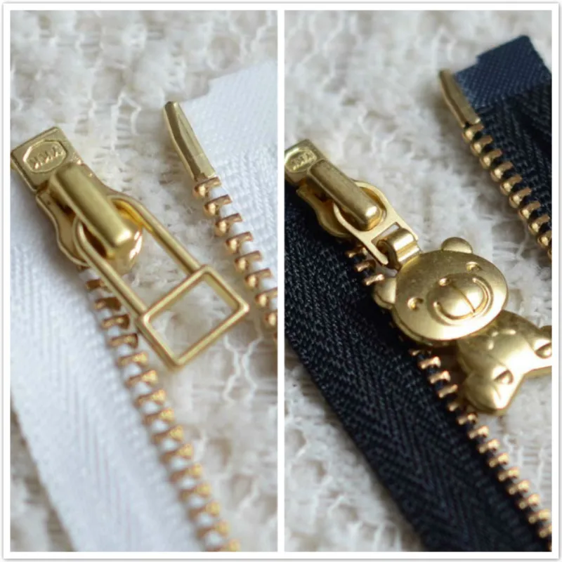 

2 шт./лот 3 # 20-70cmYkk металлические золотые молнии, одна открытая белая черная Детская куртка, Швейные аксессуары