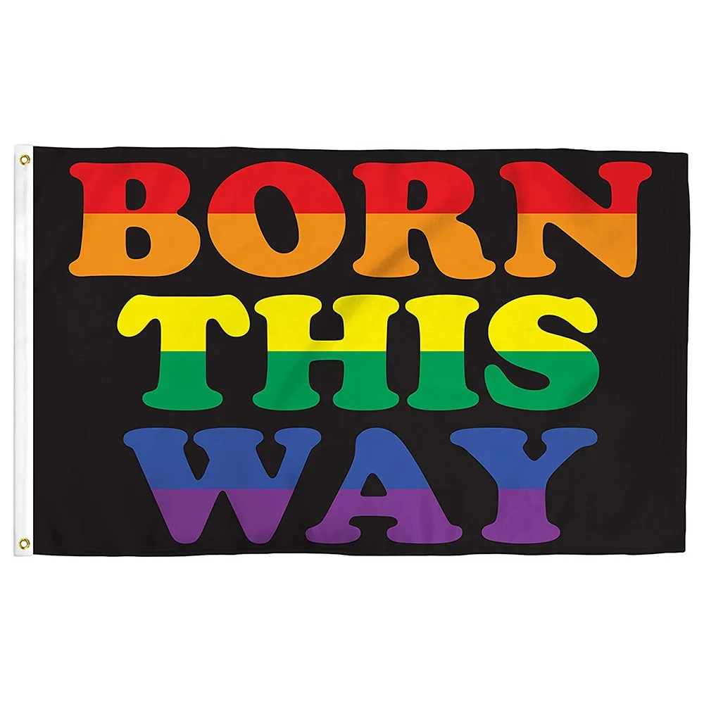 

Born this way Радуга, фестиваль Прайд Flag 90x150 см ЛГБТ 100D полиэстер, баннер для украшения