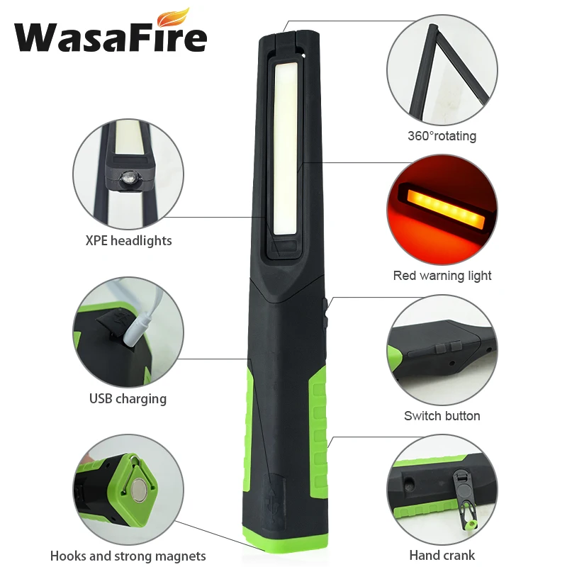 Портативный XPE SMD аварийный светильник 360 Вращение перезаряжаемый Магнитный