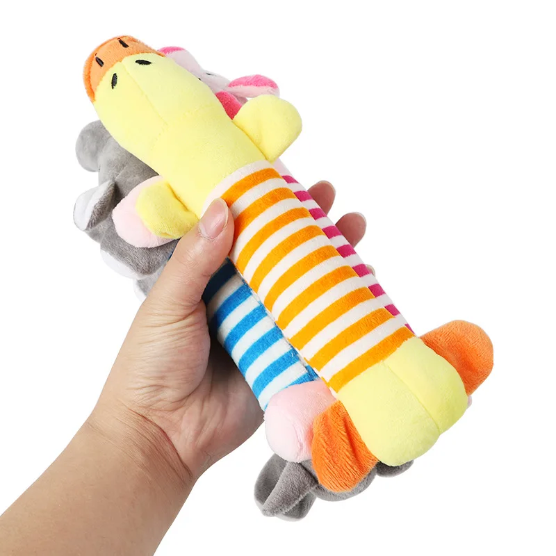 Popular Pet Dog Cat Funny Fleece Durability Plush Toys Squeak Chew Sound Toy Fit for All Pets Elephant Duck Pig | Дом и сад
