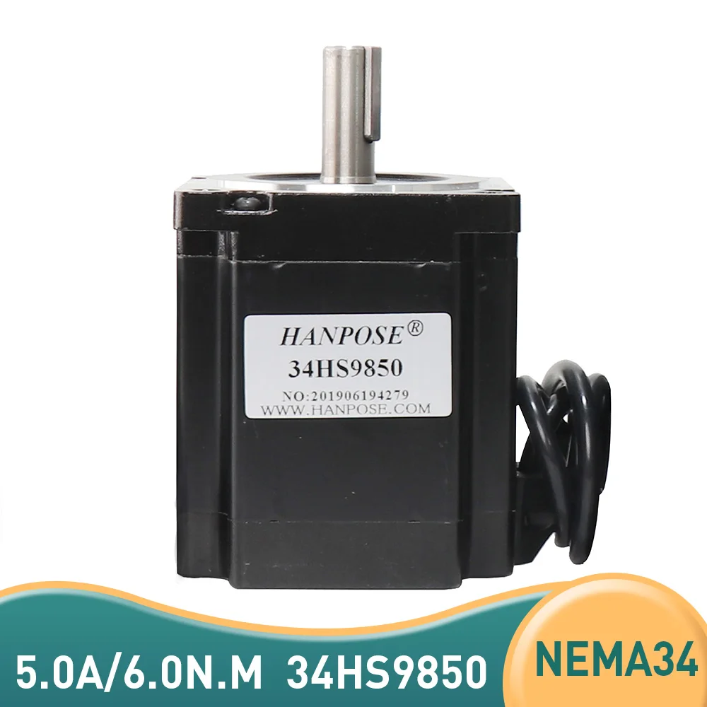 

Free Shipping High Torque NEMA34 Stepper Motor H98mm 34HS9850 5.0A 6.0N. M 86 Series Low Noise Motor 2 Phase 4 Wire 3D Printer