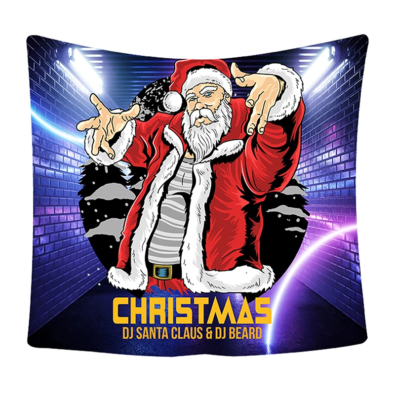 1 шт. Забавный Рождественский гобелен крутой DJ Дед Мороз настенный для