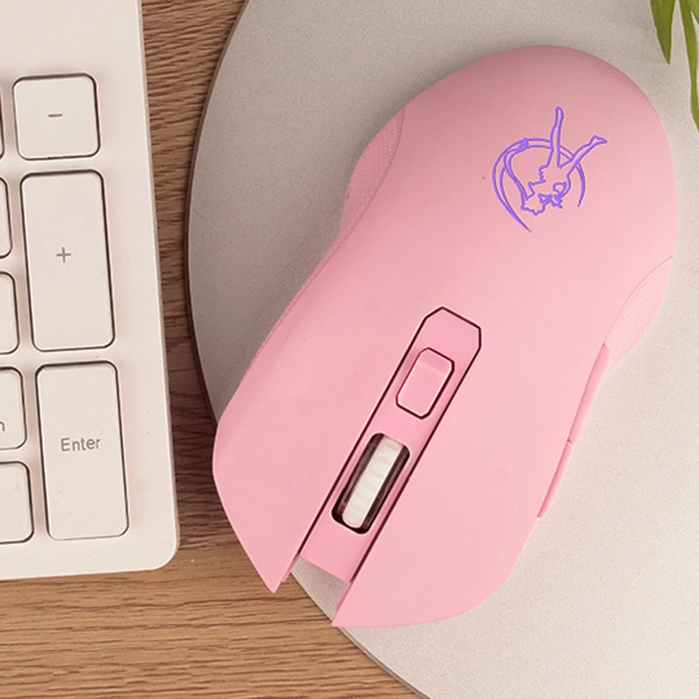 colorful backlight usb 2 4g wireless mouse pc computer cute gaming mice ergonomic mice for laptop pc girls pink cute mouse free global shipping