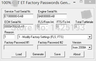 

100% 2017 ET FACTORY PASSWORDS GENERATOR v0.2.9 for cat