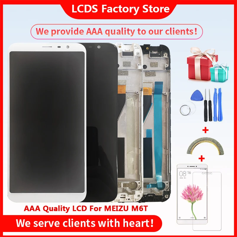 ЖК-дисплей 5,7 дюйма качества AAA для MEIZU M6T, ЖК-дисплей с рамкой, сенсорный экран для MEIZU M6T, ЖК-экран