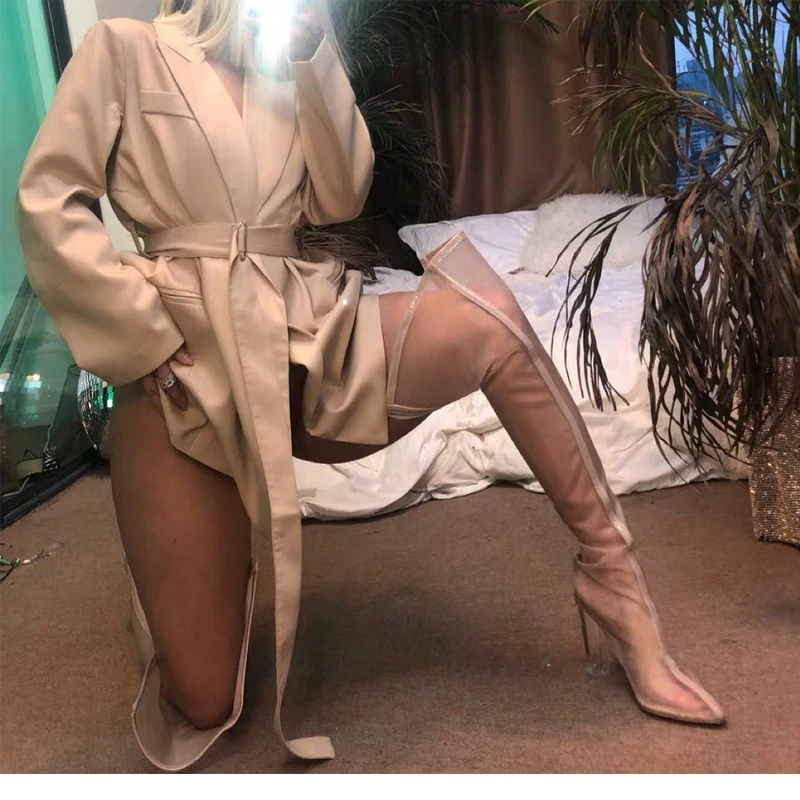 2021New сетки неоновый зеленый открытые ботинки с ремешками Модные женские сапоги