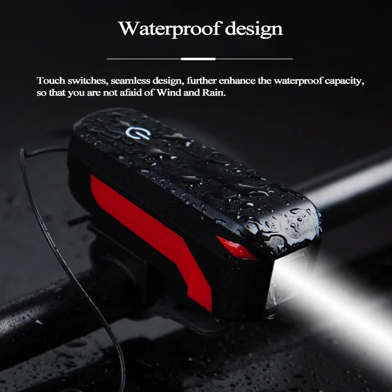 Перезаряжаемый велосипедный светильник с колокольчиком встроенный аккумулятор