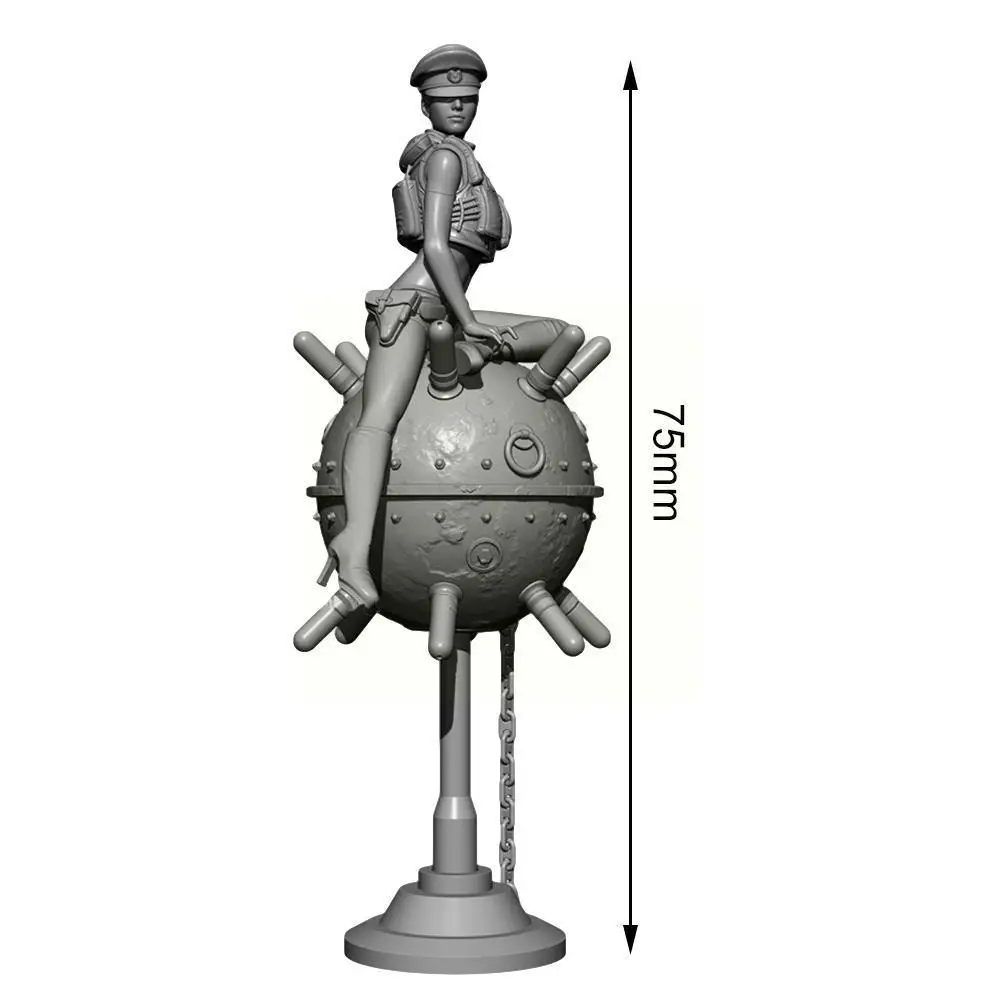 

75mm 1/24 Resin Soldier White Mold Model Kits Figure Thunder Soldier Gift YFWW-2081 Mold Self-assembled Best Toy DIY Marine L9D4