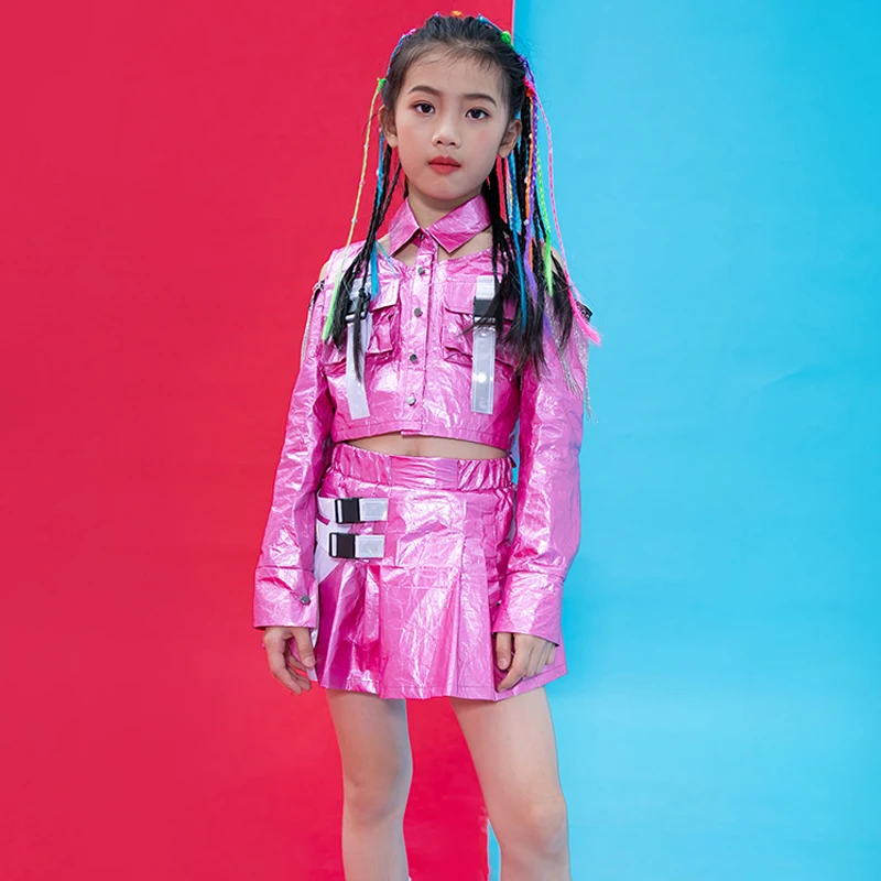 Костюм для джазового танца Детский комплект уличной одежды розового цвета с