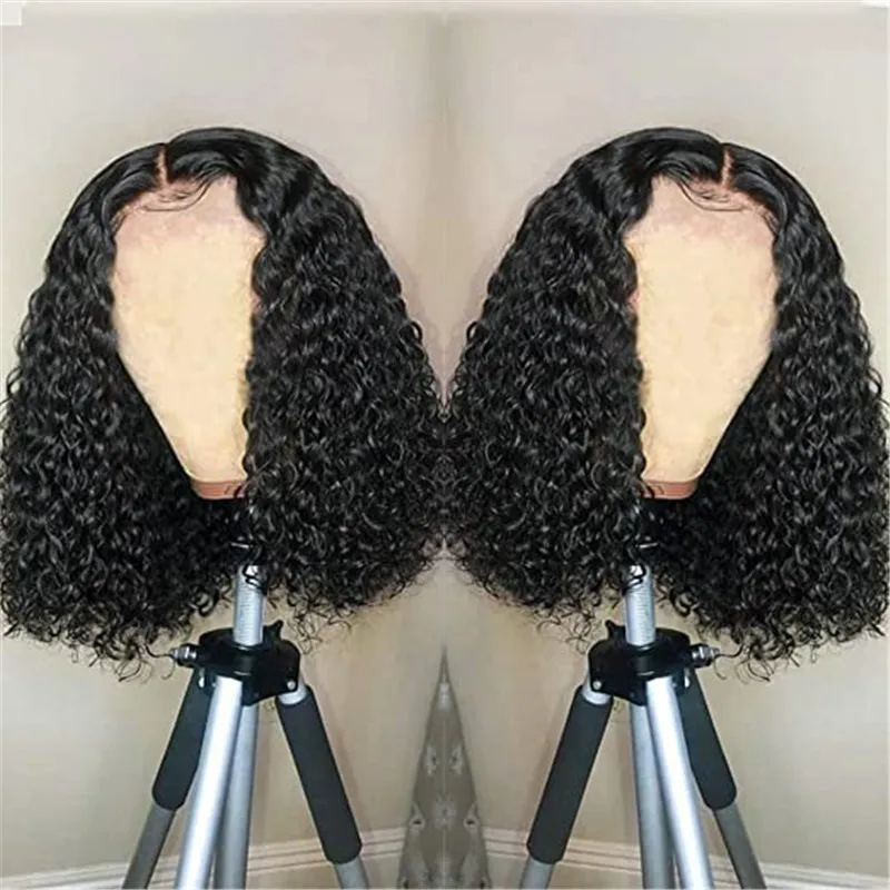 Короткие парики боб прямые из человеческих волос на сетке спереди для женщин 13x4