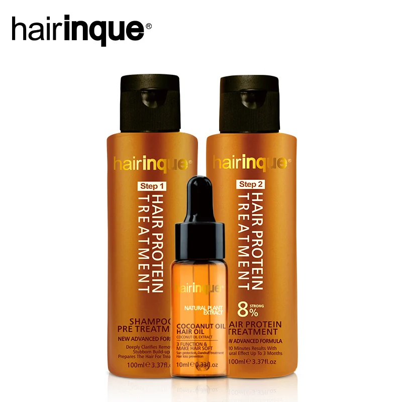 

8% Brazilian Keratin Hair Treatment with Shampoo Pre Keratin & 10 ml Coconut Oil for Straightening Repair Curly Hair Care Set