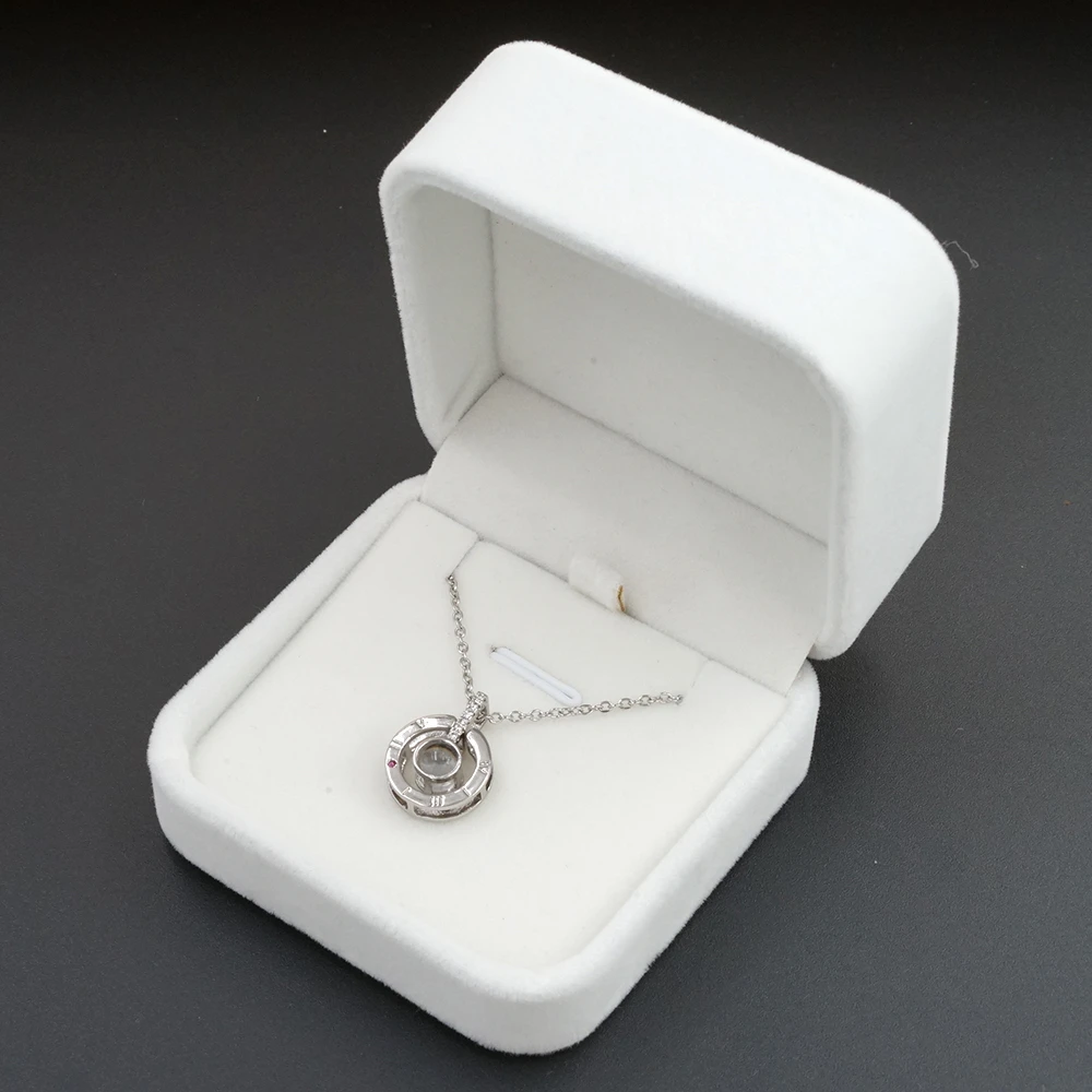 Silver Whitebox Дропшиппинг новое розовое золото серебро 100 языков I Love You Проецирование ожерелье воспоминания о романтической любви свадебное ожерелье - Окраска металла: Silver Whitebox