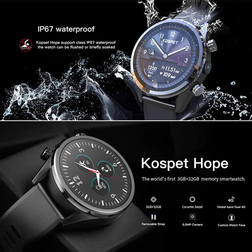 3 ГБ 32 Смарт-часы мужские водонепроницаемые MT6739 камера Bluetooth Android 7 1 4G умные часы
