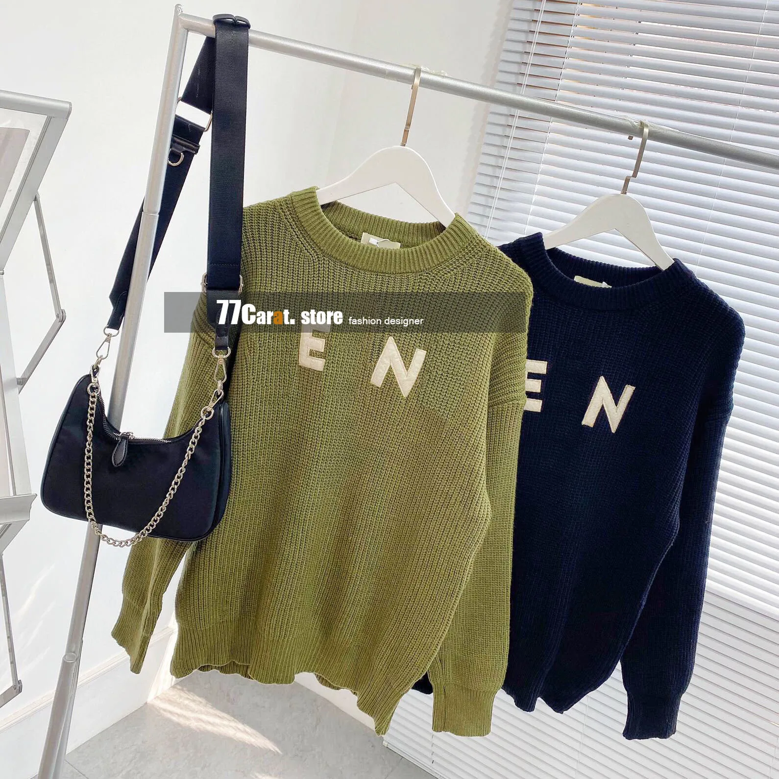

autumn 2021 classic fashion clothes letter sweater for women long sleeve o neck jumpers high end knitted wool sweaters pullovers