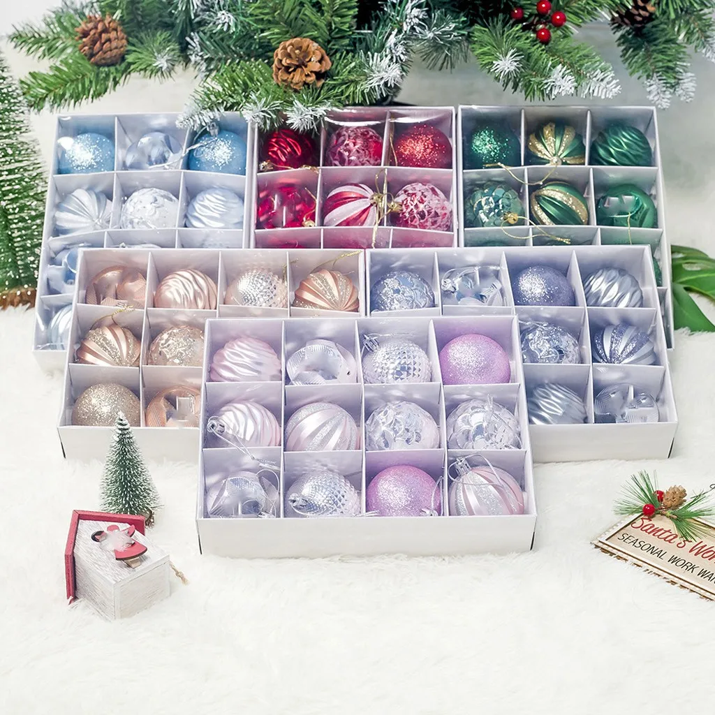 12 шт пластиковая Рождественская елка шар безделушка подвесное украшение для