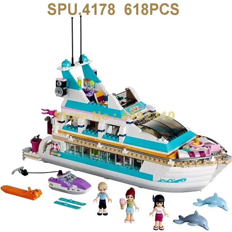 618 шт. Детский конструктор круизный лайнер|Блочные конструкторы| |