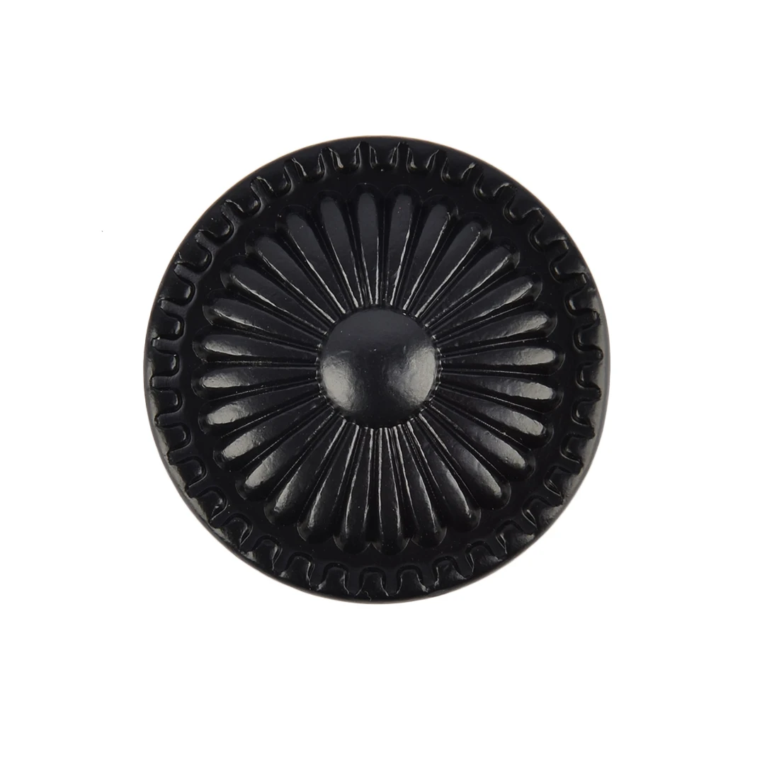 6Pcs Cute Round Durable Zinc Alloy Knob with Floral Emboss Door Drawer Pull Handle for Home Decor- Black | Обустройство дома