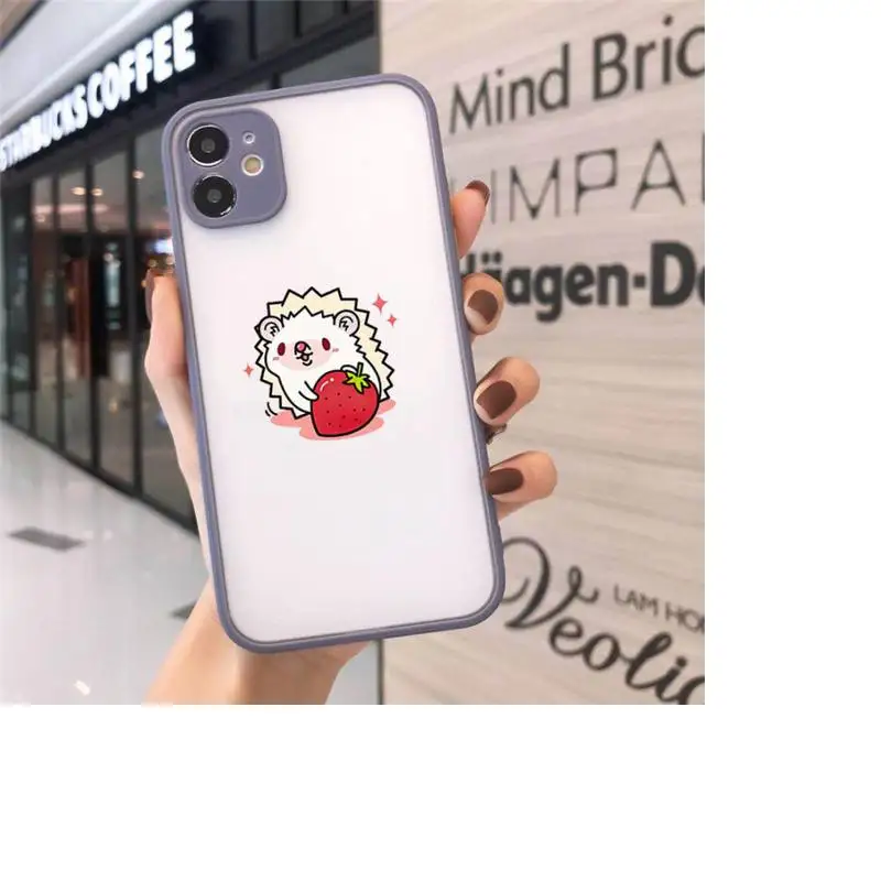 

Cartoon hedgehog cute animal Phone Case matte transparent For iphone 7 8 11 12 plus mini x xs xr pro max cover