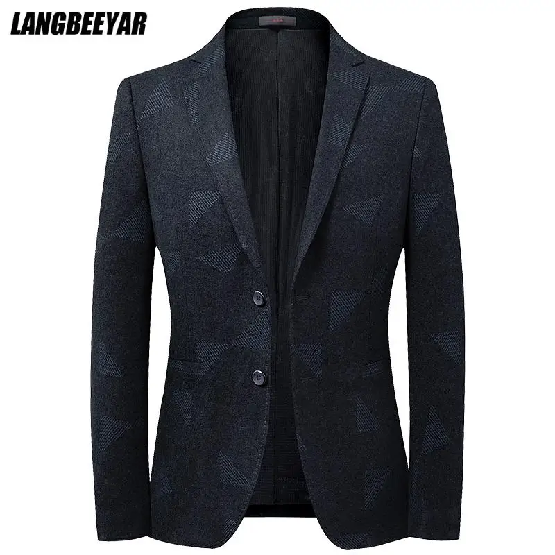 

Top Grade New Brand Casual Fashion Men Blazer Slim Fit Casual 2021 Jacket Elegant Party Suit British Coat Mens Clothing 2021