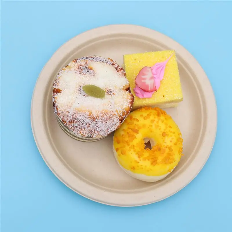 Одноразовая бумажная пульпа разлагаемая круглая тарелка посуда для банкета