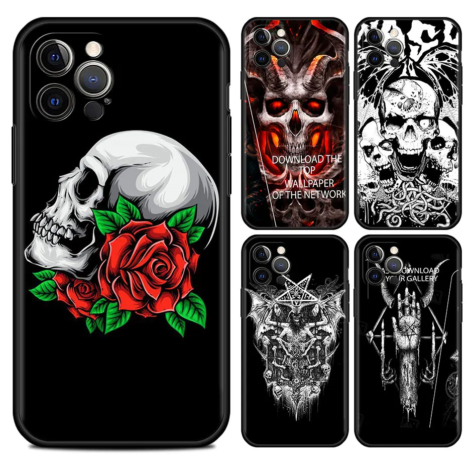 

Pentagram 666 Demonic Satanic Cell Phone Case For iPhone 11 13 7 8 Plus XR 12 Pro Max X 6 6s XS 12 Mini 5 SE Cover Black Coque