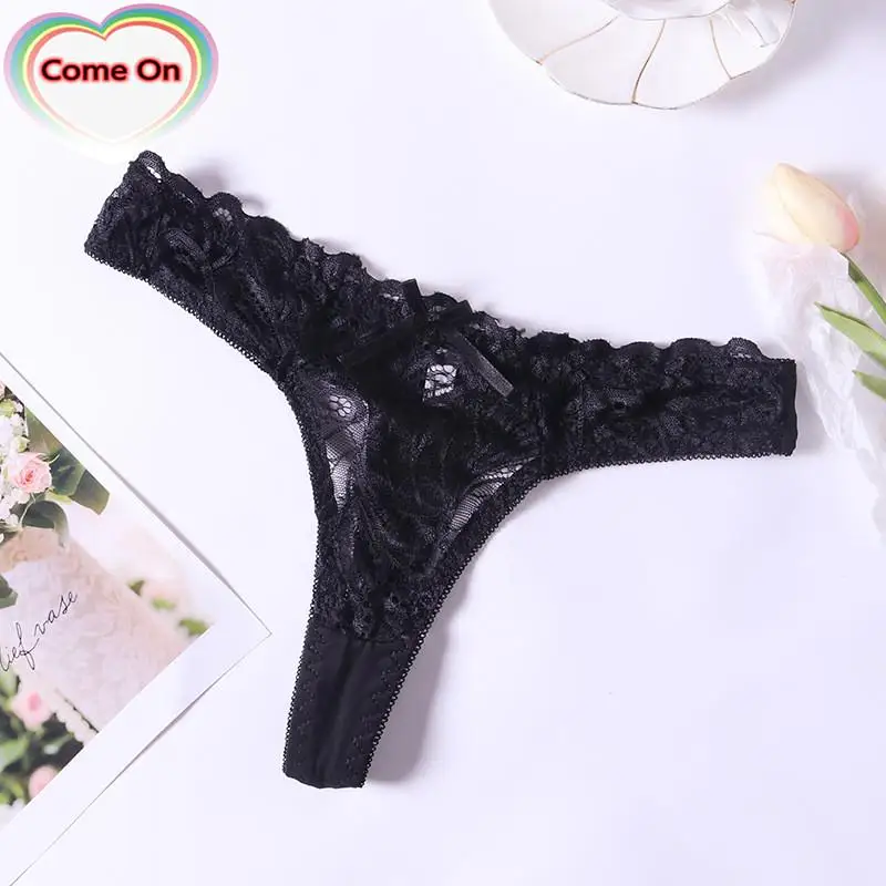 

Women's Panties Lace Sexy Low Waist With Cotton Crotch Thong Briefs Comfortable And Breathable Girly Underwear Head