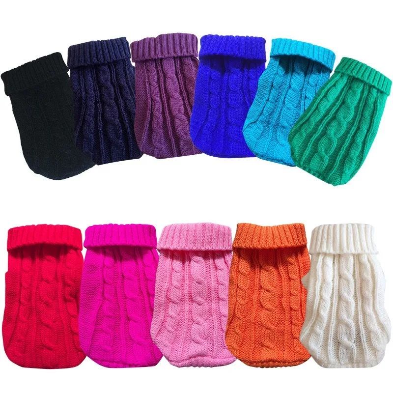 

Pet Clothes Autumn And Winter Thick Fiber Fashion Warm Sweater Thick Woolen Clothes Cat Dog Elastic Clothing Pet Sweater