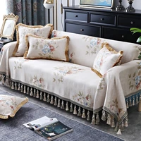 european luxury tassel sofa couch cover 1234 seater jacquard flower leather recliner slipcover l shape sofa towel embroidered