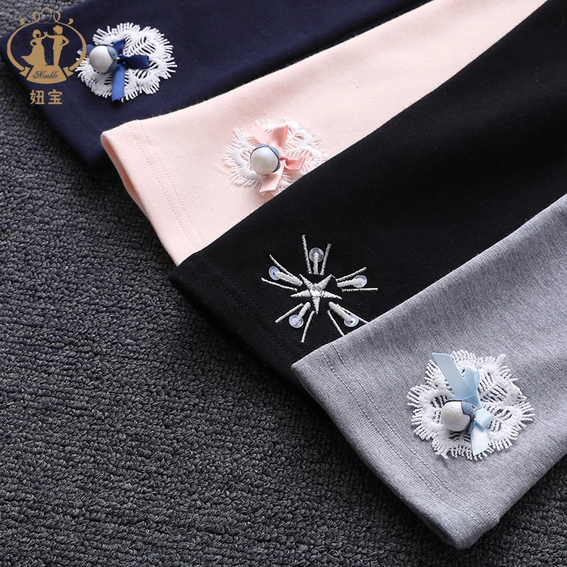 Штаны для девочек новинка 2021 Осенние хлопковые повседневные длинные штаны