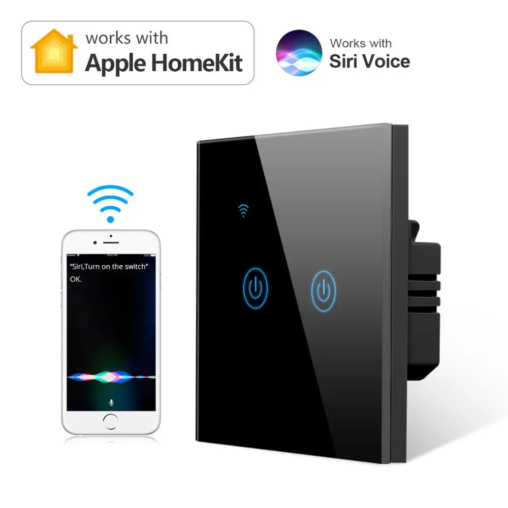 Homekit без нейтральный нужен Wi Fi EU Стандартный умный переключатель сенсорная