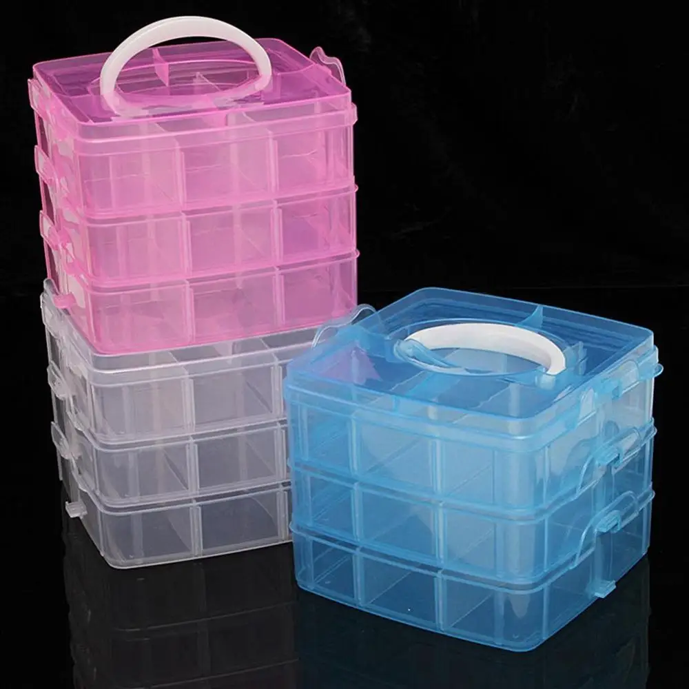 3 слойный контейнер для хранения практичный Регулируемый прозрачный пластиковый