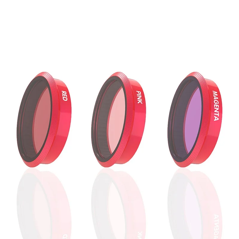 RED-PINK-Purple SJCAM SJ9 фильтр Max/Strike фильтр SJ4000X для дайвинга УФ-защита/CPL/ND фильтр SJ9 крышка объектива Защитная крышка для SJ4000X аксессуары для экшн-камеры - Цвет: RED-PINK-Purple