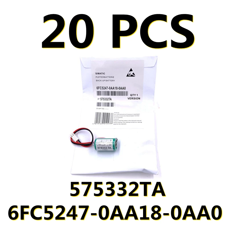 20pcs Original New For SIEMENS 575332 TA 575332TA 3V 6FC5247-0AA18-0AA0 840D Lithium PLC Battery with AMP plugs free shipping - купить по