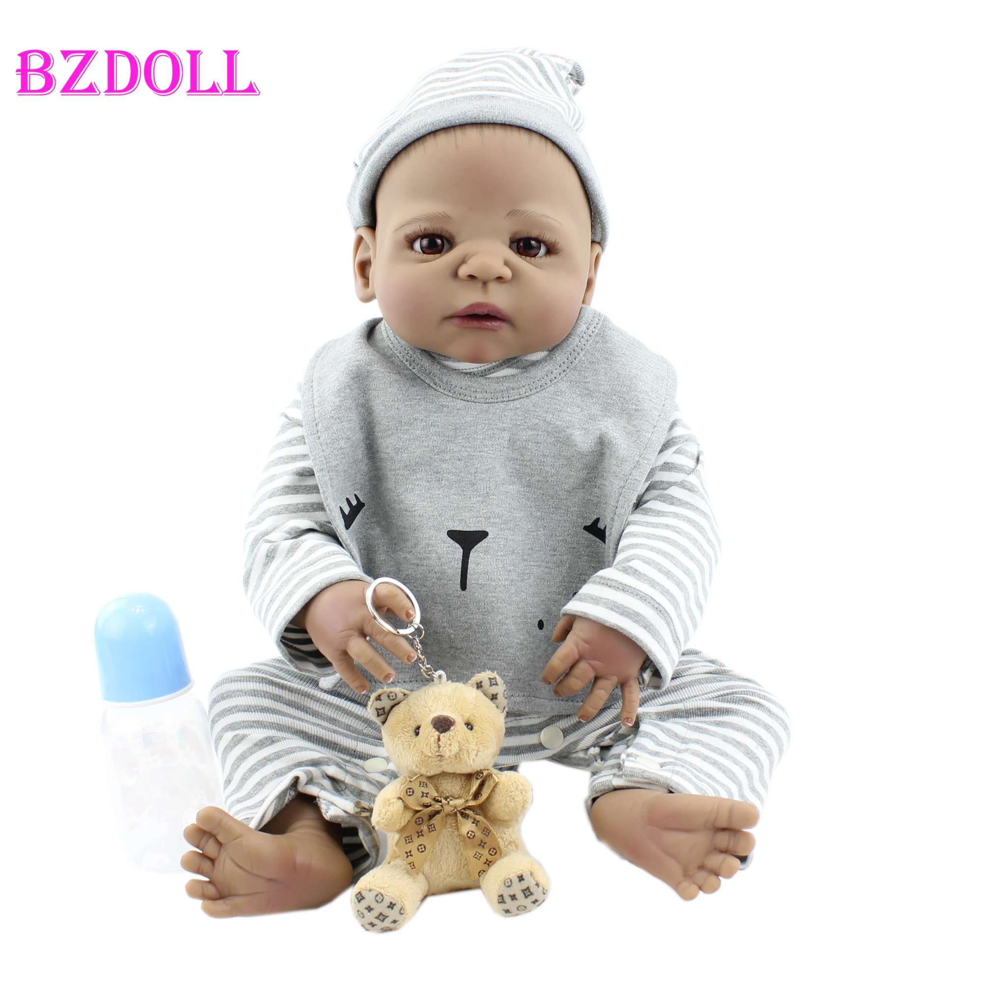 

Кукла BZDOLL полностью мягкая силиконовая, виниловая Кукла Новорожденный мальчик, Реалистичная кукла для девочек, подарок ребенку, 55 см