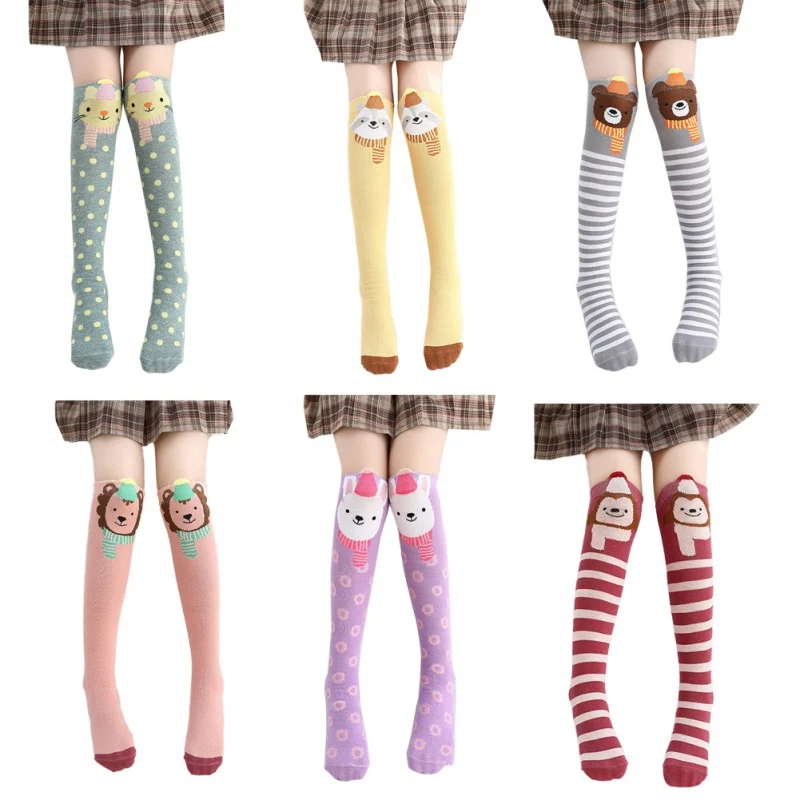 

Cartoon Cotton Children Baby Girls Socks Soft Toddlers Long Socks For Kids Princess Knee High Socks for Girls Knee Socks
