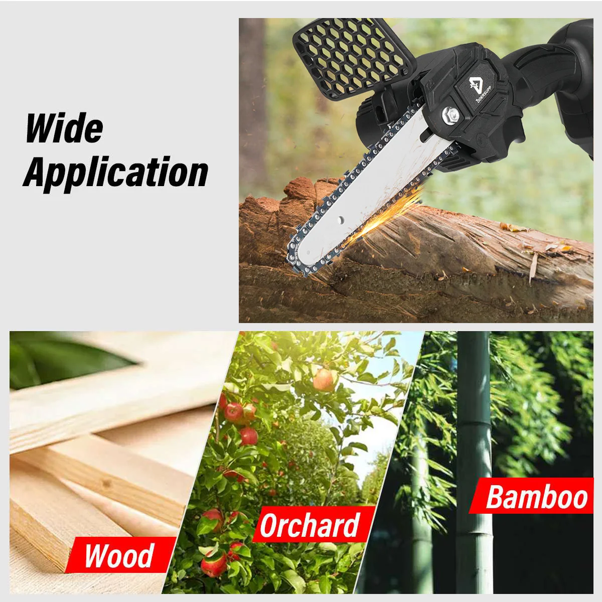6 Inch 3000W Electric Chain Saw Pruning ChainSaw Cordless Garden Tree Logging Trimming Woodworking Cutter Tool Kits | Инструменты