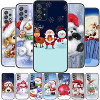 2021 christmas snowman elk phone case hull for samsung galaxy a70 a50 a51 a71 a52 a40 a30 a31 a90 a20e 5g s black shell art cell