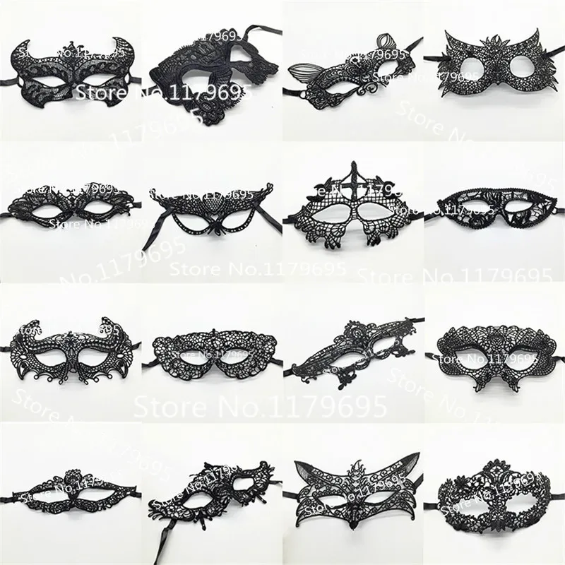 1 шт. Сексуальная Черная кружевная маска с вырезом черная цветком для