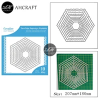 ahcraft hexagon frame metal cutting dies for diy scrapbooking photo album decorative embossing stencil paper cards mould