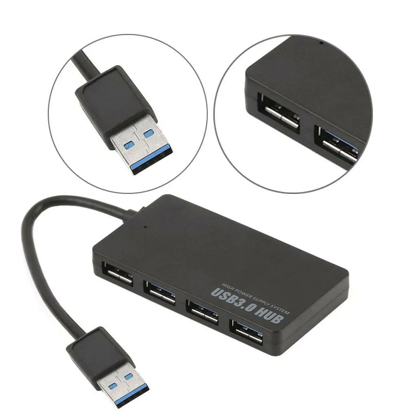 

Высокоскоростной адаптер с 4 usb-портами и кабелем для ноутбука