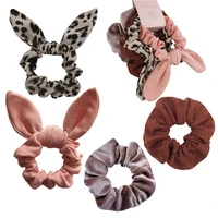 hair bun scrunchies for girls women bunny bow scrunchy hair bands accessories 4 pcs with tag packing