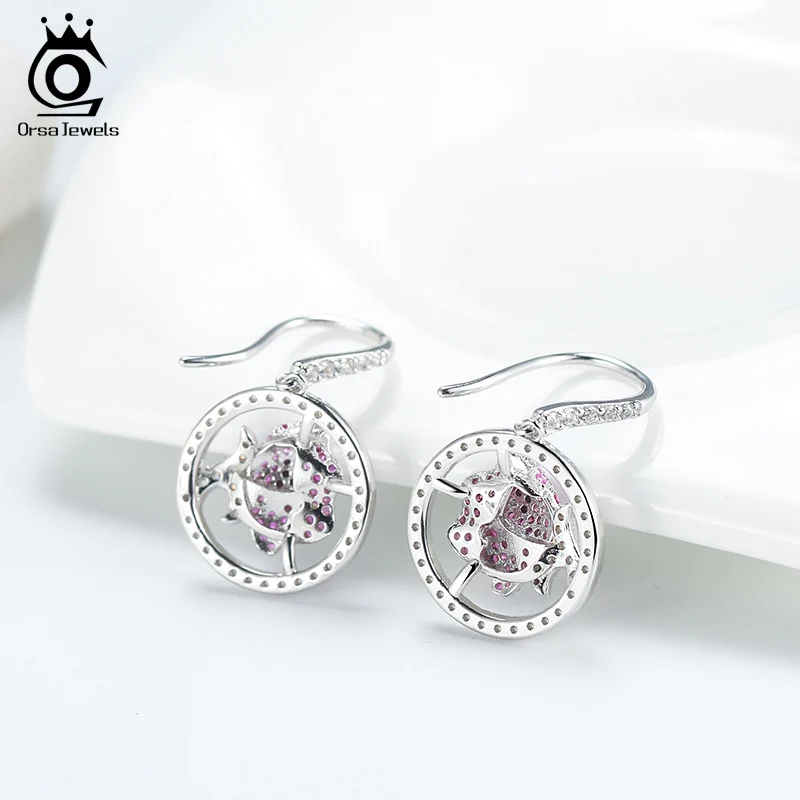 ORSA JEWELS кольцо Стильный 31 мм Для женщин длинные круглая капля серьга с белый