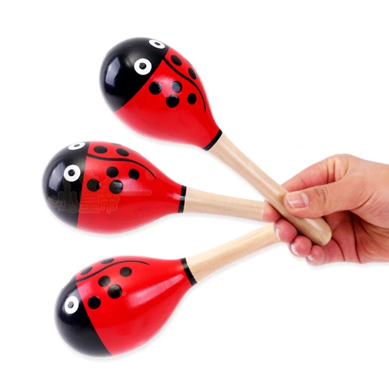 

Mini Wooden Rattles Egg Shaker Kids Musical Party Favor Kid Baby Shaker Sand Hammer Toy (Random Color Pattern)