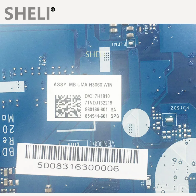 Материнская плата SHELI для HP 250 G5 854944 601 SR2KN N3060 BDL50 LA D702P DDR3 протестированная