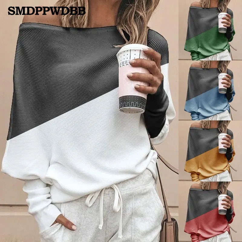 Женская футболка с открытыми плечами вырезом лодочкой сексуальный топ цветные