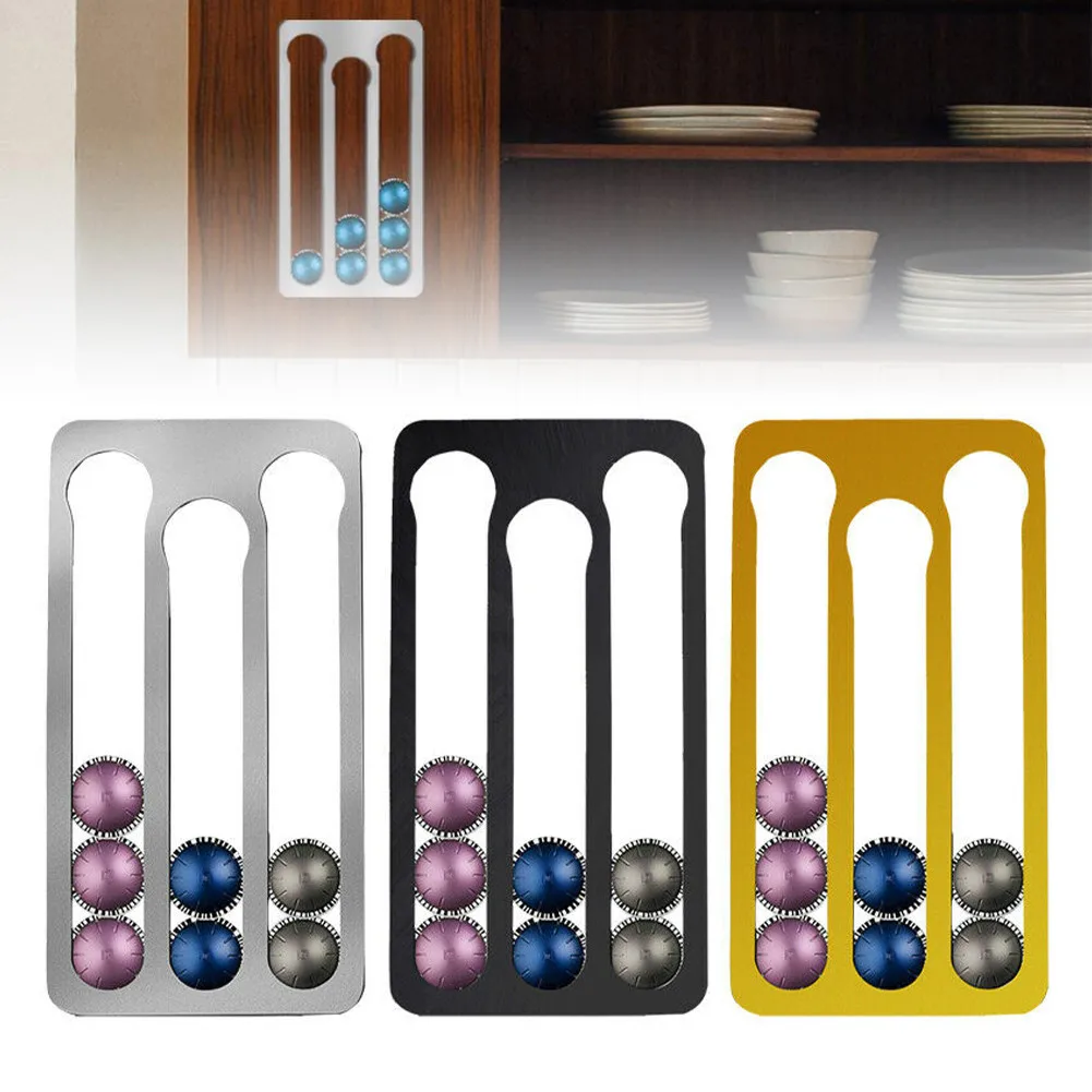 

1*Coffee Capsule Storage Rack Wall-Mounted For NESPRESSO Vertuoline Coffee Capsule Pod Holder Holds 17Capsules