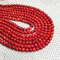 natural coral beads round shape loose hole beads for women jewelry making diy necklace bracelet accessories 65432mm