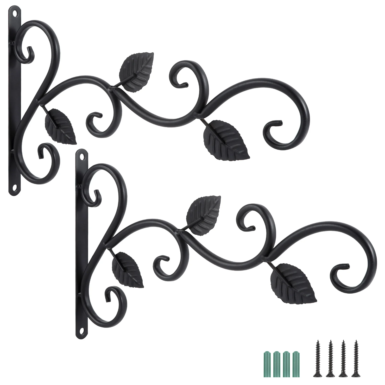 

European Style Balcony Plant Flower Pot Wrought Iron Hooks Holder Wall-Mounted Hanging Basket Bracket Garden Decoration NEW 2021