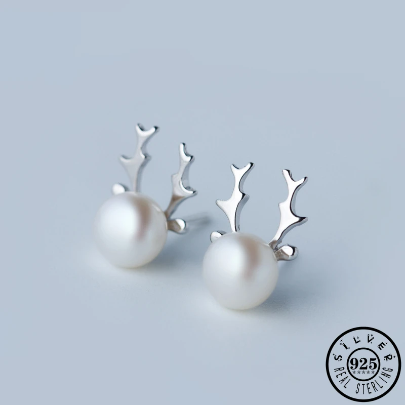 Женские серьги гвоздики из серебра 925 пробы с натуральным пресноводным жемчугом 6