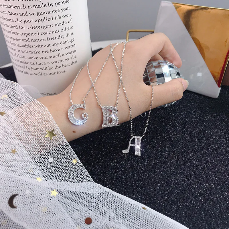 Ожерелье женское из серебра 925 пробы с подвеской в виде букв оригинала | Украшения